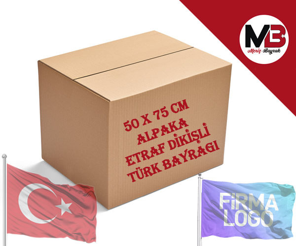 50 x 75 - Türk Bayrağı - Alpaka Kumaş - Etraf Dikişli - 250'li