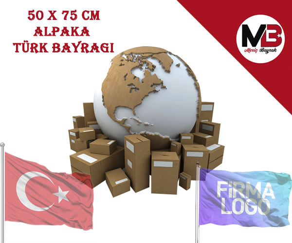 50 x 75 - Türk Bayrağı - Alpaka Kumaş - Sıcak Kesim - 800'lü