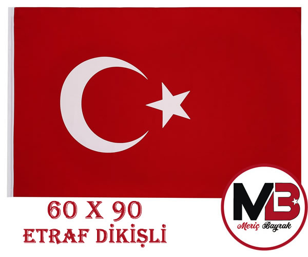 60 x 90 - Türk Bayrağı - Alpaka Kumaş - Etraf Dikişli