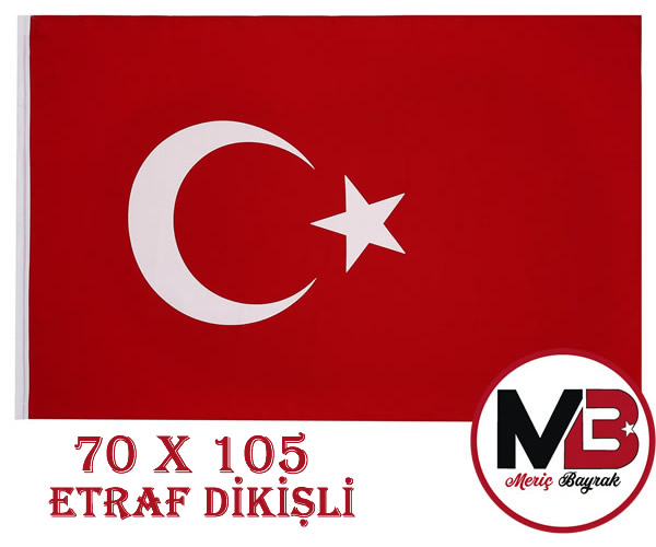 70 x 105 - Türk Bayrağı - Alpaka Kumaş - Etraf Dikişli