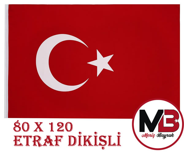 80 x 120 - Türk Bayrağı - Alpaka Kumaş - Etraf Dikişli